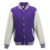 AWDis Varsity Jacket, Purple/White, XL, Just Hoods