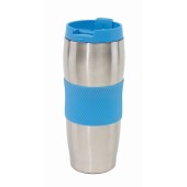 AU LAIT - Dubbelwandige isoleerbeker van roestvrij staal blauw, zilver