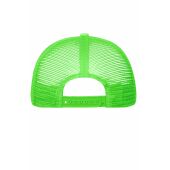 MB070 5 Panel Polyester Mesh Cap - black/neon-green - one size