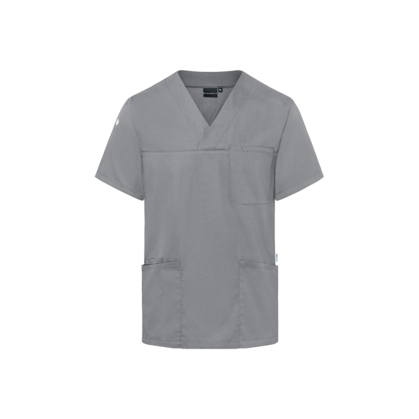 Short-Sleeve Men's Slip-on Tunic Essential, from Sustainable Material , 65% GRS Certified Recycled Polyester / 35% Conventional Cotton