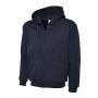 Adults Classic Full Zip Hooded Sweatshirt - XS - Navy