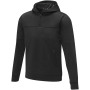 Sayan men's half zip anorak hooded sweater - Solid black - XS