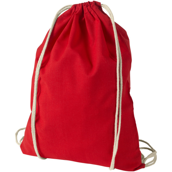 Oregon 100 g/m² cotton drawstring backpack 5L - Red