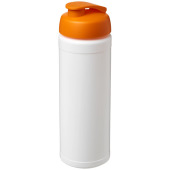 Baseline® Plus 750 ml sportflaska med uppfällbart lock - Vit/Orange