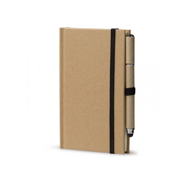 Notitieboek karton A6 + balpen stylus - Bruin