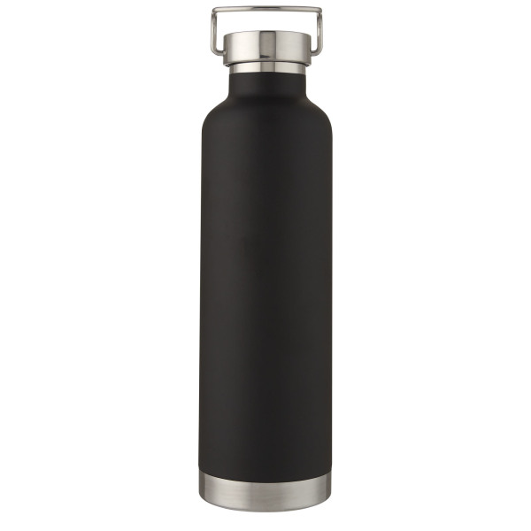 Thor 1  liter koper vacuüm geïsoleerde drinkfles - Zwart