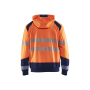 Hooded sweatshirt met rits High Vis