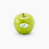 Groene appel met sticker