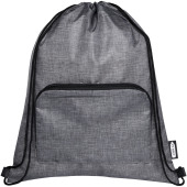 Ash genvundet og foldbar snørepose 7L - Meleret grå/Ensfarvet sort