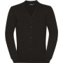 Men's V-Neck Knitted Cardigan Black 4XL