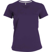 Dames T-shirt V-hals Korte Mouwen Purple 3XL