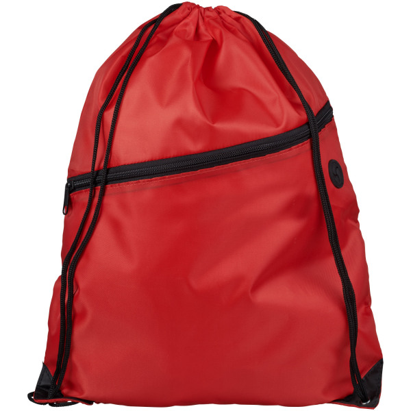 Oriole zippered drawstring backpack 5L - Red