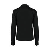 Women's Tailored Fit Mandarin Collar Shirt - Black - XS