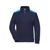 Ladies' Workwear Sweat Jacket - COLOR - - navy/turquoise - XS