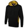 Two Tone Hooded Sweatshirt - XS - Black/Yellow