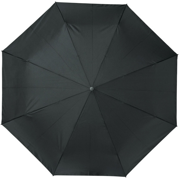 Bo 21” opvouwbare automatische gerecyclede PET paraplu - Zwart
