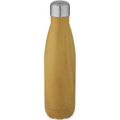 Cove 500 ml vacuüm geïsoleerde roestvrijstalen fles met houtprint - Heather naturel