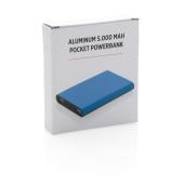 Aluminium 5.000 mAh zakformaat powerbank, blauw