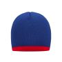 MB7584 Beanie with Contrasting Border - royal/red - one size