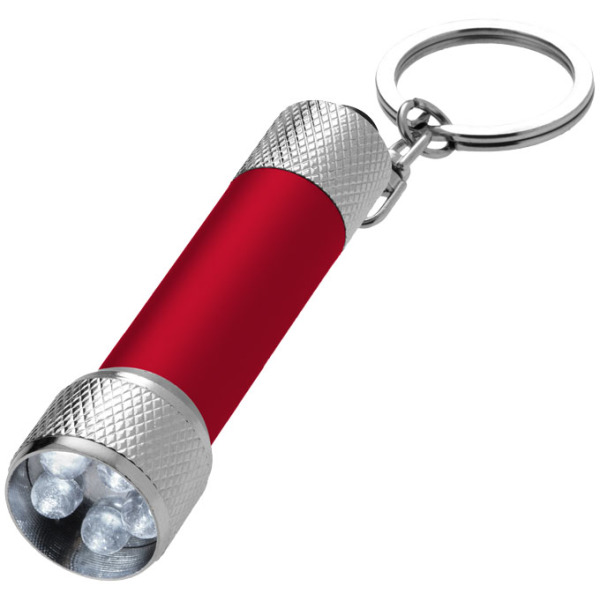 Draco LED sleutelhangerlampje - Rood/Zilver