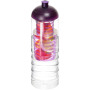 H2O Active® Treble 750 ml drinkfles en infuser met koepeldeksel - Transparant/Paars