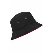 MB012 Fisherman Piping Hat - black/red - S/M