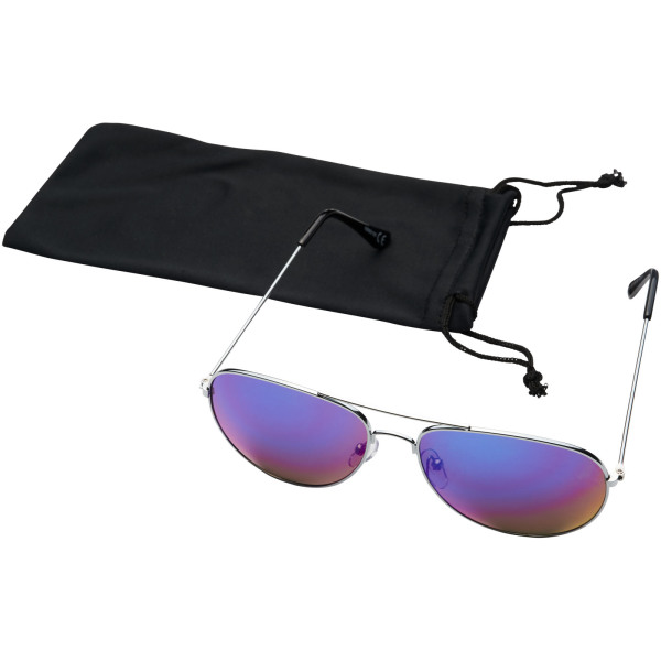 Aviator sunglasses with coloured mirrored lenses - Magenta