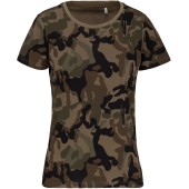 Dames-t-shirt camo korte mouwen Olive Camouflage 3XL