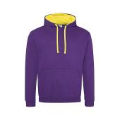 AWDis Varsity Hoodie, Purple/Sun Yellow, XL, Just Hoods