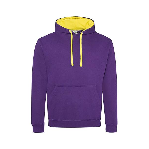 AWDis Varsity Hoodie, Purple/Sun Yellow, L, Just Hoods
