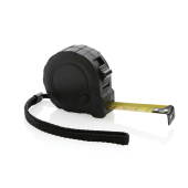 RCS gerecycled plastic 3M/16 mm rolmaat met stopknop, zwart