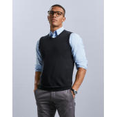 Adults' V-Neck Sleeveless Knitted Pullover - Black