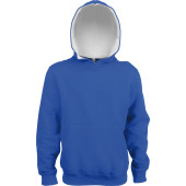 Kinder hooded sweater met gecontrasteerde capuchon Light Royal Blue / White 6/8 ans