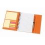 Notitieboekje van gerecycled papier met balpen MAGNY - naturel, oranje