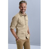 Men's Roll Sleeve Shirt - Long Sleeve White S