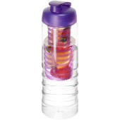 H2O Active® Treble 750 ml drikkeflaske med fliplåg og infuser - Transparent/Lilla