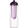 H2O Active® Vibe 850 ml drinkfles en infuser met koepeldeksel - Transparant/Paars