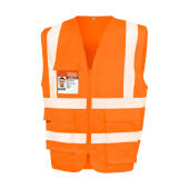 Heavy Duty Polycotton Security Vest - Fluorescent Orange - S