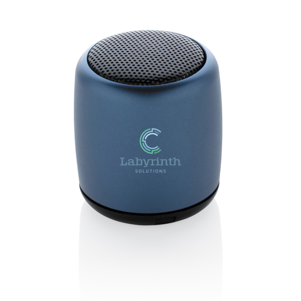 Mini aluminium draadloze speaker, blauw