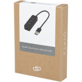 Adapt aluminium USB 3.0 hub - Zwart