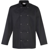 Long Sleeve Press Stud Chef's Jacket Black 3XL