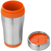 Elwood 410 ml geïsoleerde thermosbeker - Zilver/Oranje