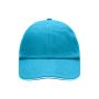 MB6112 6 Panel Raver Sandwich Cap - turquoise/white - one size