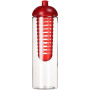 H2O Active® Vibe 850 ml drinkfles en infuser met koepeldeksel - Transparant/Rood