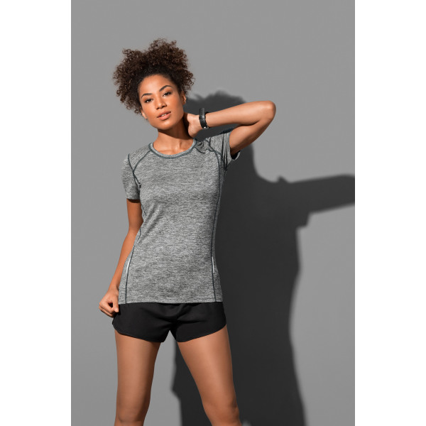 Stedman T-shirt Active dry reflective SS for her Blue Heather S