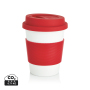 PLA koffiemok, rood, wit