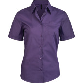 Overhemd in onderhoudsvriendelijk polykatoen-popeline korte mouwen dames Purple XS