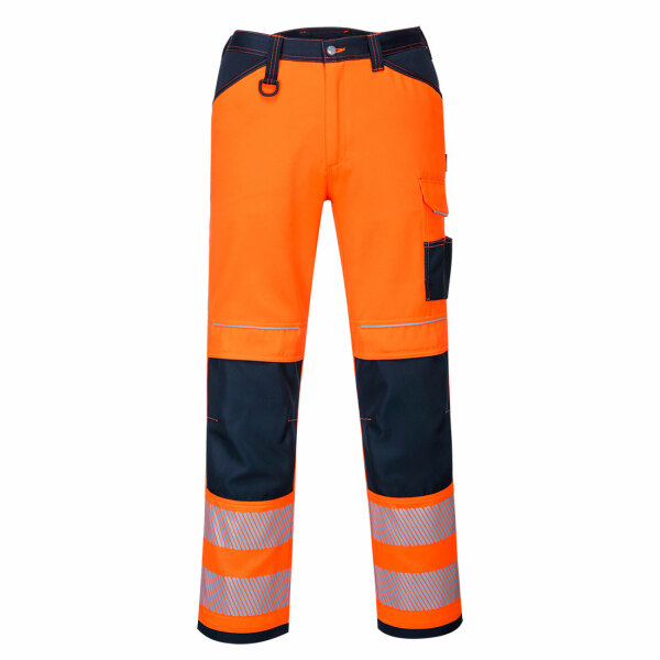 PW3 Hi-Vis Work Trouser Orange/Navy Short