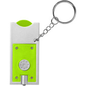 Allegro LED sleutelhanger met munthouder en lampje - Lime/Zilver