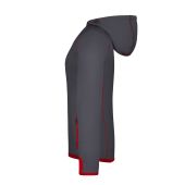 Ladies' Hooded Fleece - carbon/red - XXL